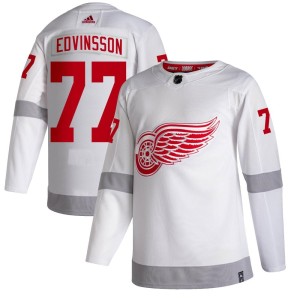 Simon Edvinsson Youth Adidas Detroit Red Wings Authentic White 2020/21 Reverse Retro Jersey
