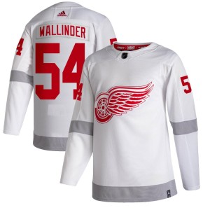 William Wallinder Youth Adidas Detroit Red Wings Authentic White 2020/21 Reverse Retro Jersey