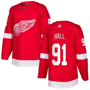 Curtis Hall Men's Adidas Detroit Red Wings Authentic Red Home Jersey