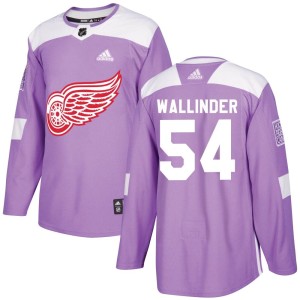 William Wallinder Men's Adidas Detroit Red Wings Authentic Purple Hockey Fights Cancer Practice Jersey