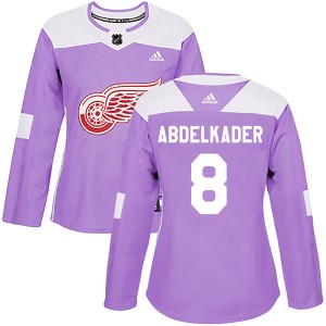 Justin Abdelkader Women's Adidas Detroit Red Wings Authentic Purple Hockey Fights Cancer Practice Jersey