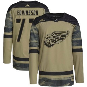 Simon Edvinsson Youth Adidas Detroit Red Wings Authentic Camo Military Appreciation Practice Jersey